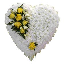 Cross wreaths, funeral, heart wreaths, spray, wreaths. Funeral Flowers Lemon Funeral Heart Tribute