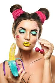 model with creative pop art makeup