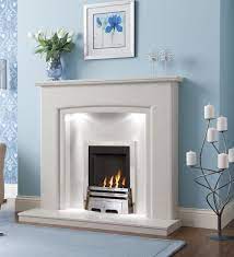 Carmela Polar White Marble Fireplace