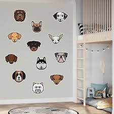 Set Of 9 Dogs Wall Sticker Themed