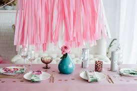 birthday table setting in pink