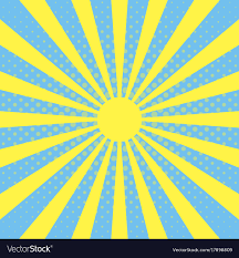 pop art background with sun beam rays