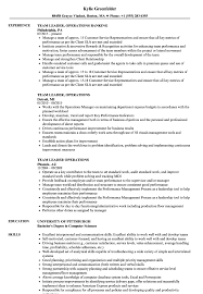 Click the button below to make your resume in this design. Team Leader Operations Resume Samples Velvet Jobs