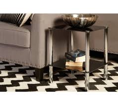 Black Glass And Chrome Sidetable The