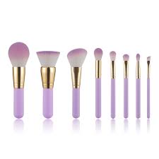 8 pieces purple makeup brushes with