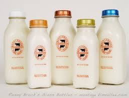 Vintage Style Glass Milk Bottles