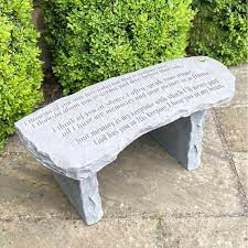 Memorial Stone Garden Bench Engraved