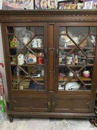lovely old gl wood display cabinet