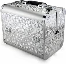 silver aluminium textured vanity box