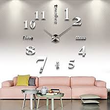 Qpower Modern Mute Diy Large Wall Clock