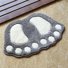 foot shaped non slip bathroom carpet mat
