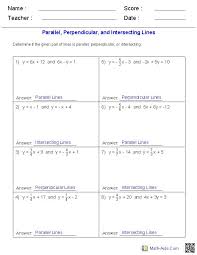 Geometry Worksheets Parallel And