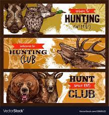 hunting sport hunter club banner with