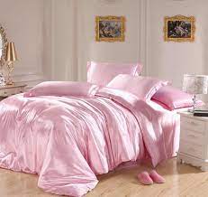 light pink bedding sets silk satin