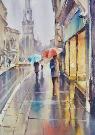 Rainy Street Scene Watercolour Tutorial