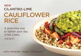chipotle debuts cauliflower rice what