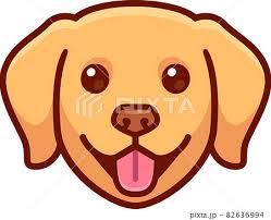 cute cartoon golden retriever dog face
