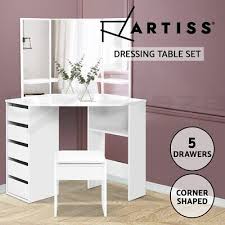 artiss corner dressing table with