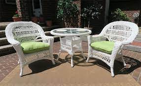 White Madrid Outdoor Wicker Patio