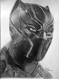 pencil drawing of black panther arts