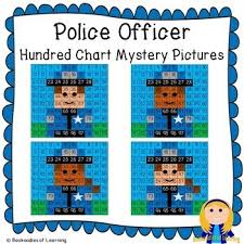 Police Officer Hundred Chart Mystery Pictures With Number Cards