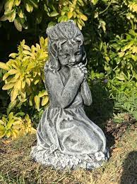 Stone Garden Cute Praying Girl Large