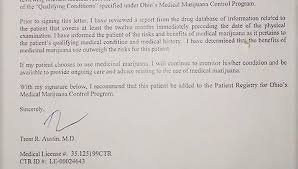 The doctor, physician assistant or advanced practice registered nurse must certify your condition. Have A Doctor S Letter It S Not A Medical Marijuana Card