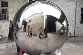 large stainless steel garden spheres