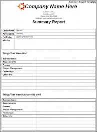 Summary Report Template Word Templates