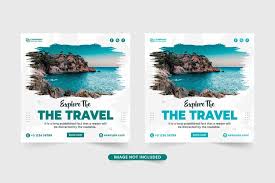 travel agency advertising banner vector