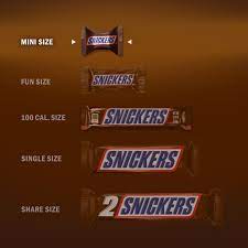 snickers minis size chocolate candy
