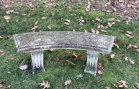 Curved Stone Garden Bench New England