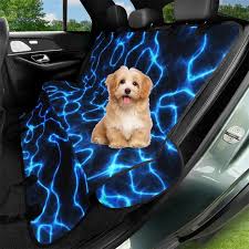 Electric Blue Lightning Pet Seat Covers