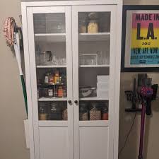 Ikea Hemnes Bookcase Cabinet With Glass