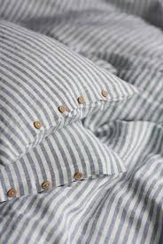 striped blue linen duvet cover and