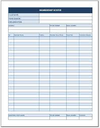 Membership Roster Template For Ms Excel Word Excel Templates