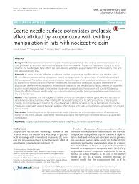 Pdf Coarse Needle Surface Potentiates Analgesic Effect