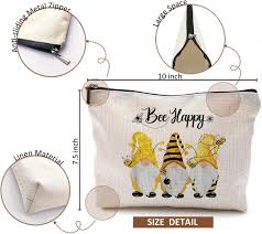 honey bee gnome cometic makeup bag