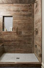 Steam Shower With Wood Look Tile Planks