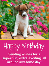 Happy birthday gif is one of the popular ways to celebrate someone's birthday if you cannot come to their party. Super Cute Puppy Happy Birthday Card Birthday Greeting Cards By Davia