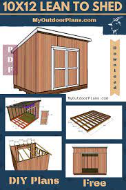 10x12 Lean to Shed - Free DIY Plans | HowToSpecialist - How to Build, Step  by Step DIY Plans | Diy storage shed plans, Storage shed plans, Lean to shed  plans