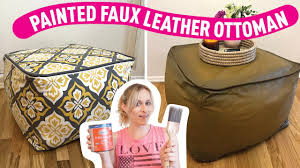 diy faux leather painted ottoman how