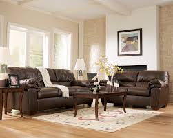 brown faux leather contemporary living