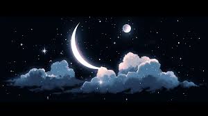 crescent moon and stars hd wallpaper by