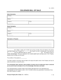 free colorado bill of forms pdf
