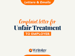 grievance letter for unfair treatment