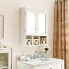 24 75 In W X 7 5 In D X 30 25 In H Bathroom Storage Wall Cabinet In White With 3 Storage Basket Mirror Doors Shelf