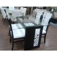 White Glass Top Dining Table Set