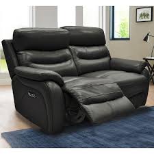 leather power reclining 2 seater sofa