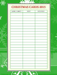 Emjays Course Christmas Card Organizer Printable